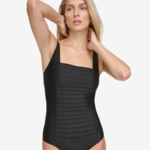 Calvin Klein Pleated One-Piece Swimsuit